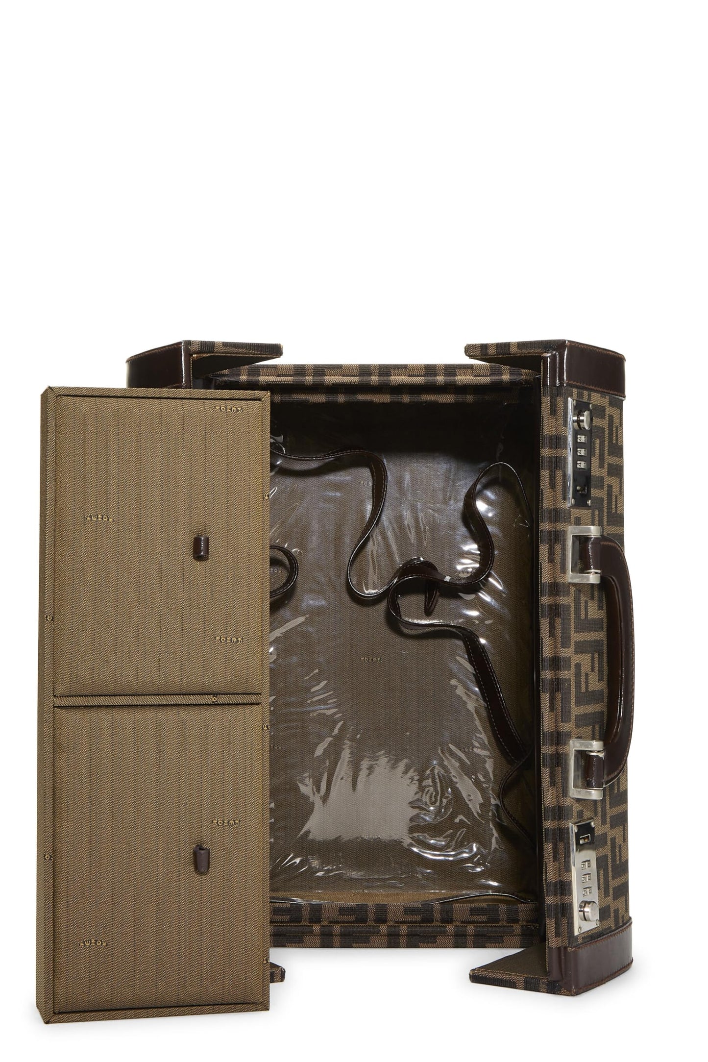 Fendi, Brown Zucca Canvas Box Vanity, Brown