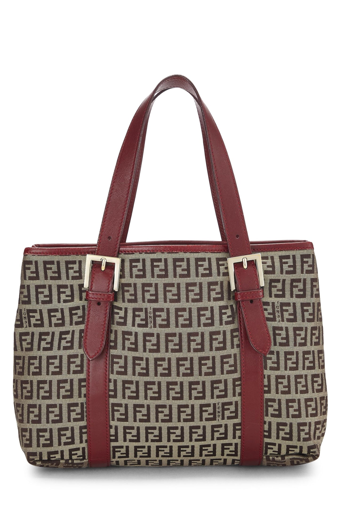 Fendi, Red Zucchino Canvas Handbag, Red