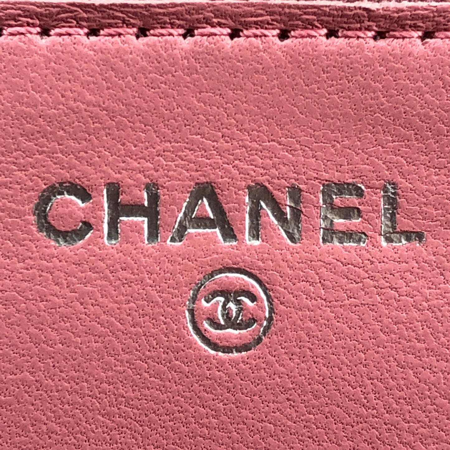 Chanel Light Pink Quilted Leather Wallet on Chain