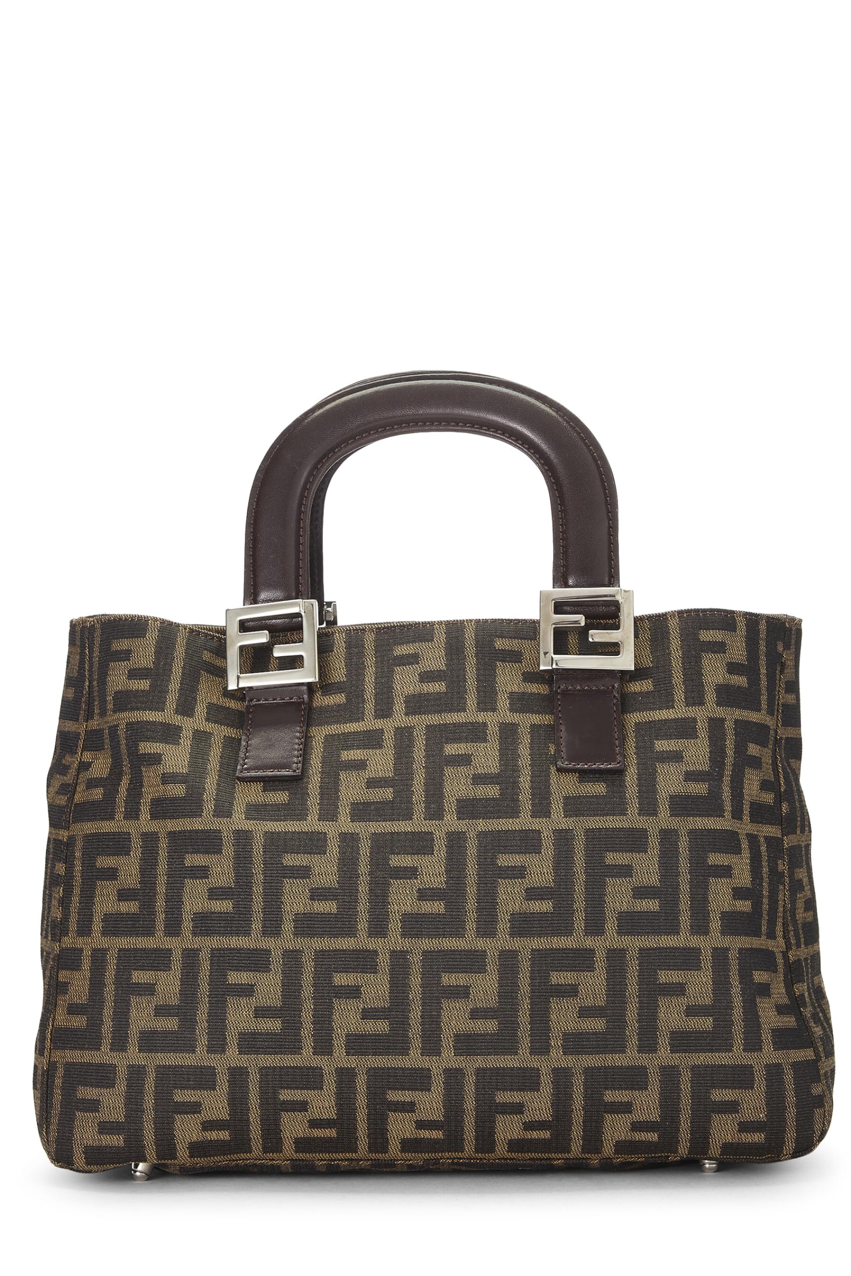 Fendi, Brown Zucca Canvas Handbag Small, Brown