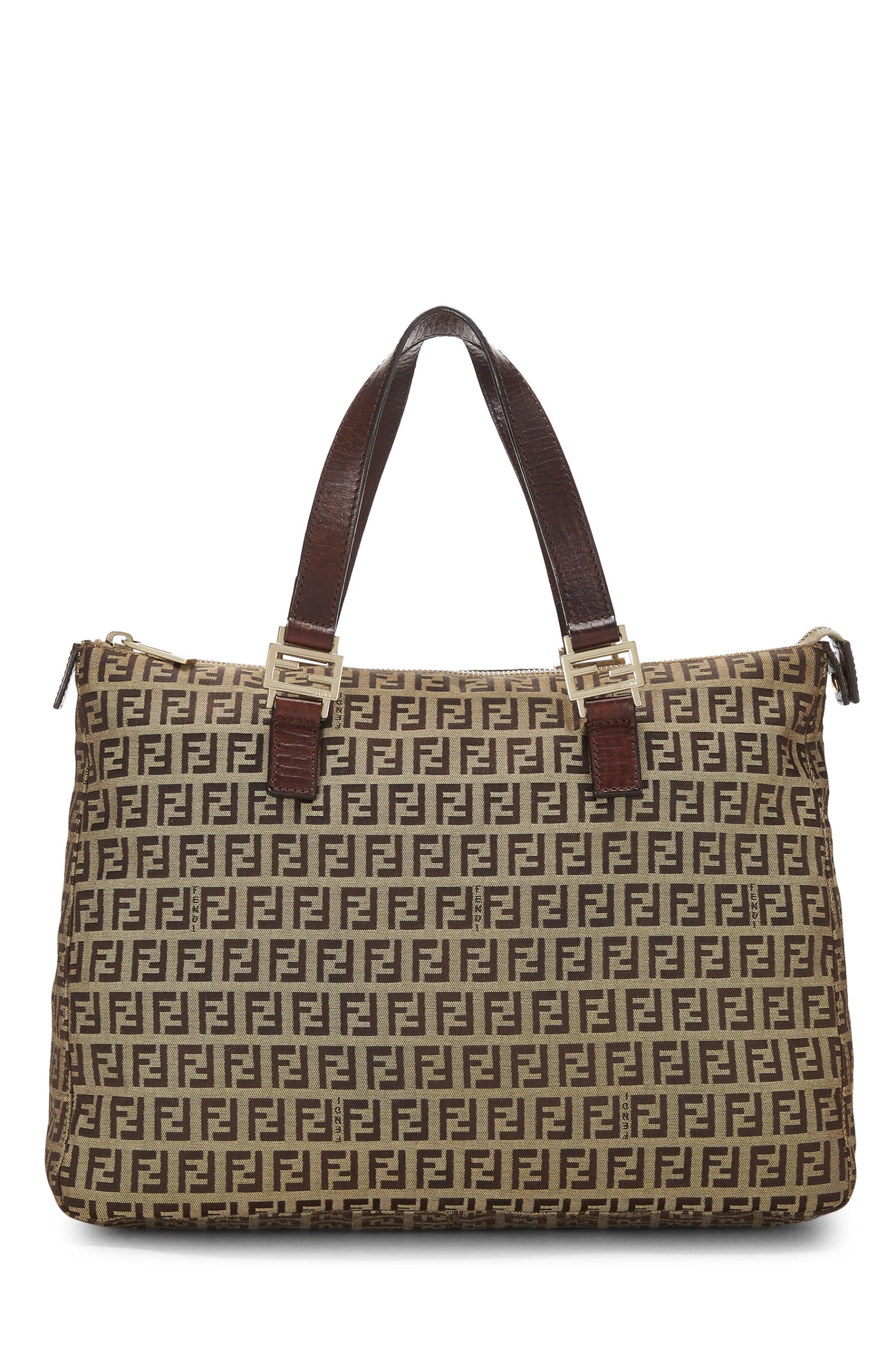 Fendi, Brown Zucchino Canvas Tote Small, Brown