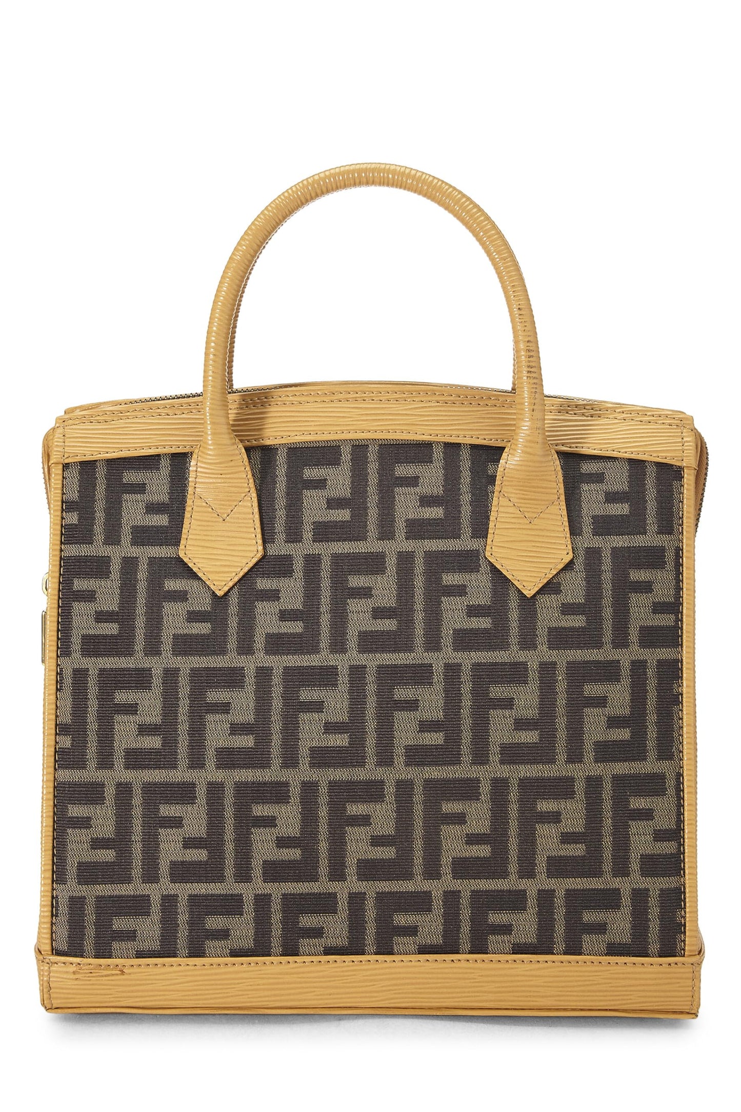 Fendi, Yellow Zucca Convertible Handbag Small, Yellow