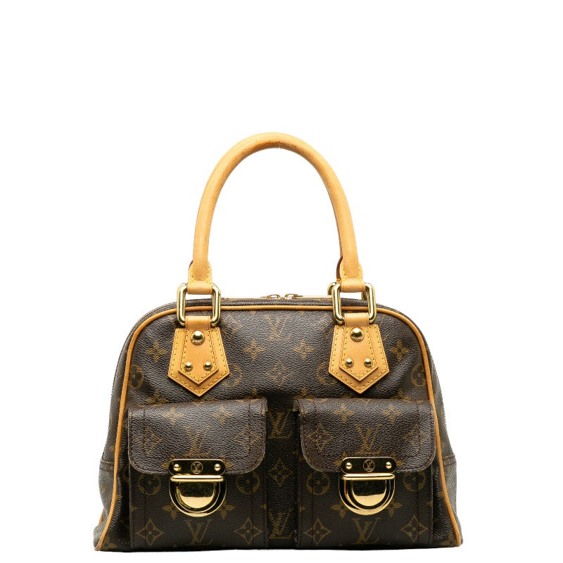 Louis Vuitton Monogram Manhattan PM Handbag M40026 Brown PVC Leather Louis Vuitton