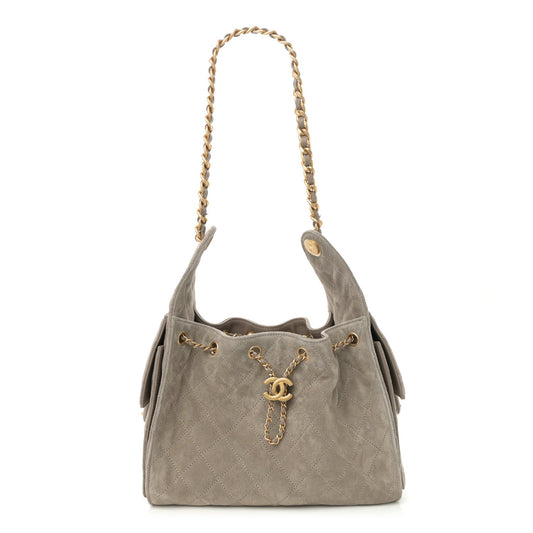 Chanel Suede Quilted Small Chanel 25 Handbag - Rovelle Bags