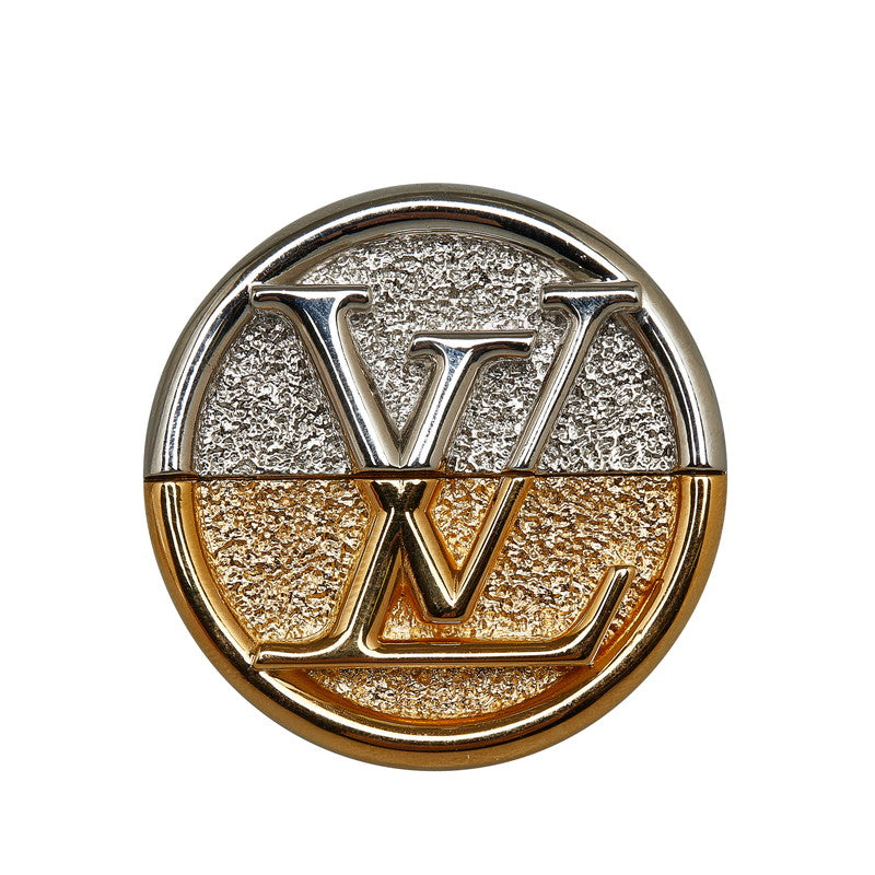 Louis Vuitton LV Logo Round Brochure M69645 Gold Silver Metal Louis Vuitton
