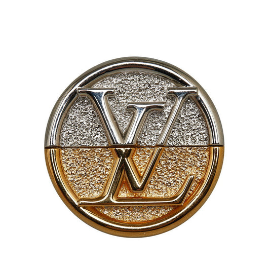 Louis Vuitton LV Logo Round Brochure M69645 Gold Silver Metal Louis Vuitton