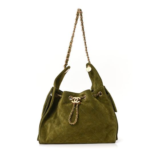 Chanel Suede Quilted Small Chanel 25 Handbag - Rovelle Bags