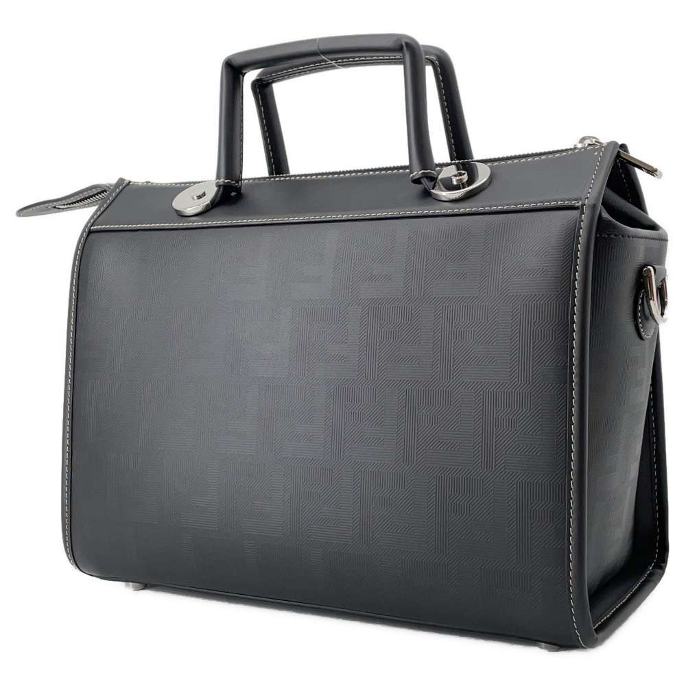 FENDI Soft Trunk Travel Bag Black 7VA571 Calf Leather