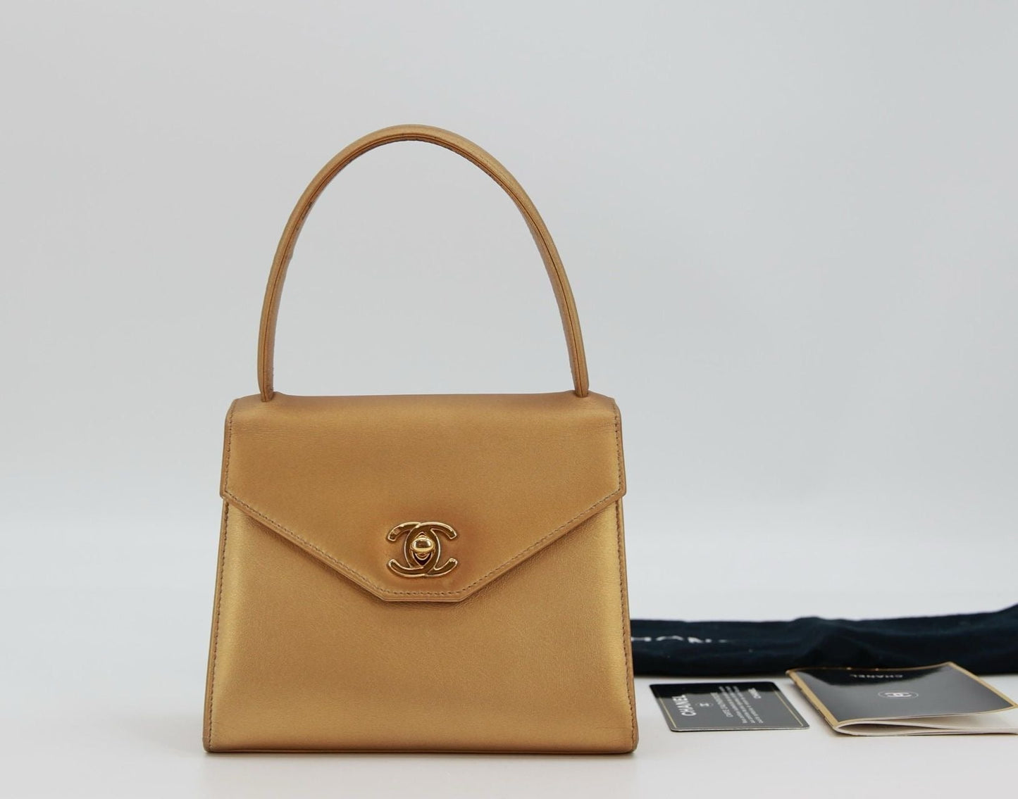 Chanel Kelly Gold Shoulder Bag Gold