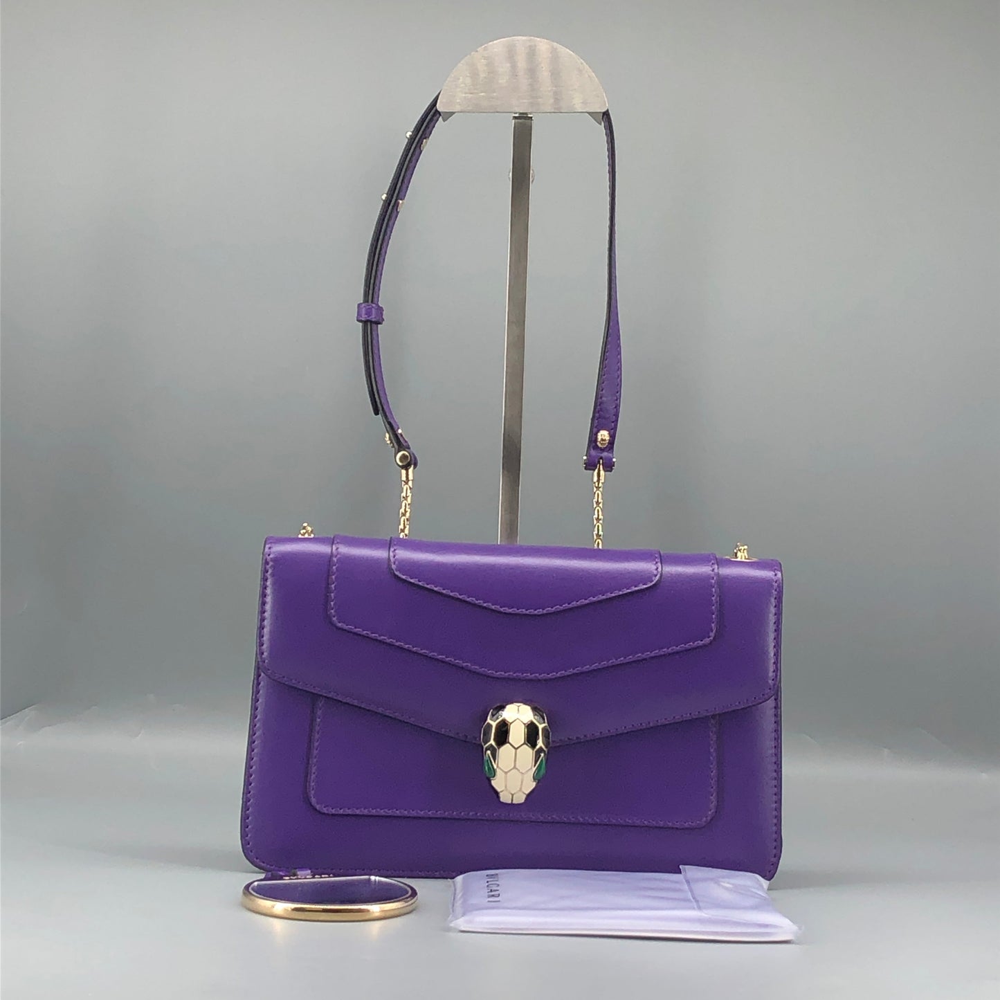Bulgari Purple Serpenti Forever Flap Shoulder Bag