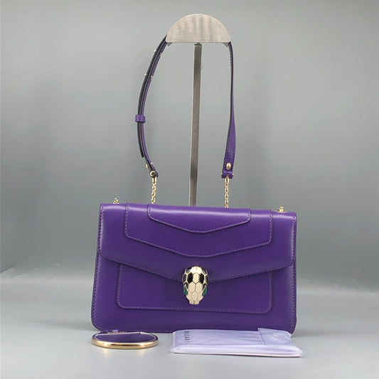Bulgari Purple Serpenti Forever Flap Shoulder Bag
