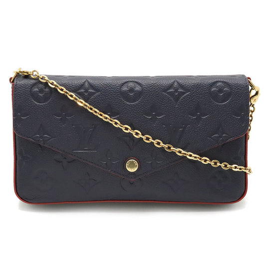 LOUIS VUITTON Louis Vuitton Monogram Emplant Poschet Felice Ferretche 2WAY Sheldor Marine Rouge M64099
