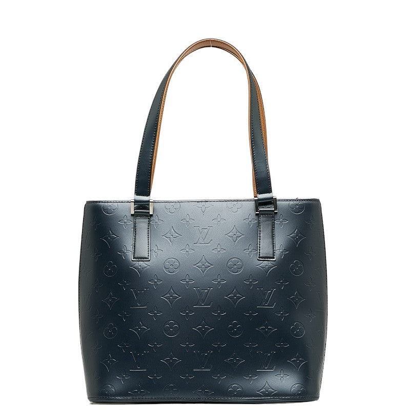 Louis Vuitton Monogram Matt Stockton Handbag M55115 Blue Leather Louis Vuitton