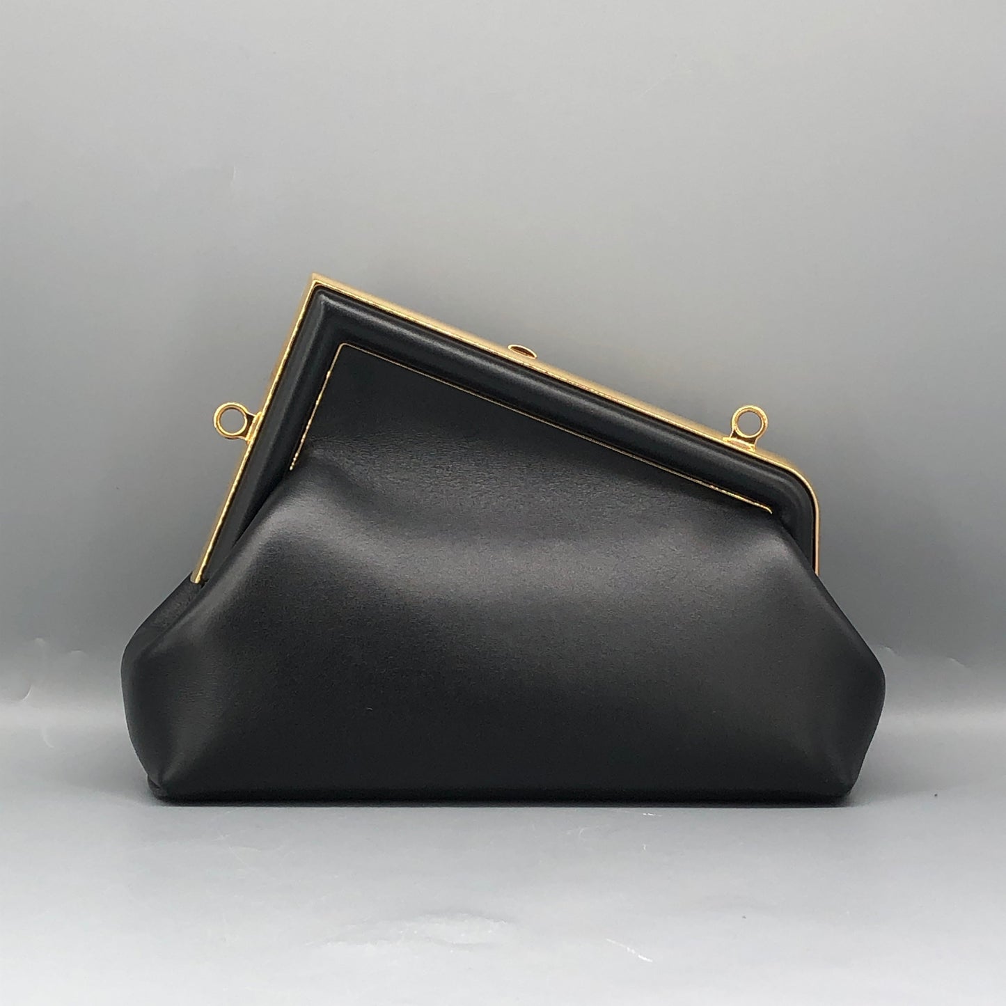 Fendi First Smooth Calfskin Clutch Crossbody Bag Black