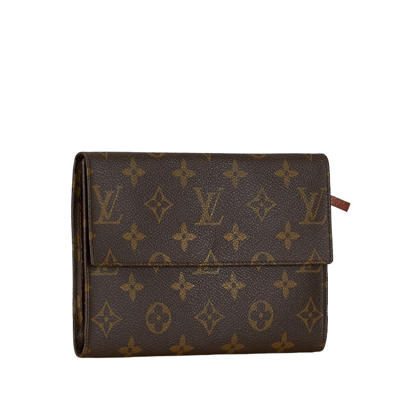 Louis Vuitton Monogram Pochette Passport Long Wallet Brown PVC Leather Louis Vuitton