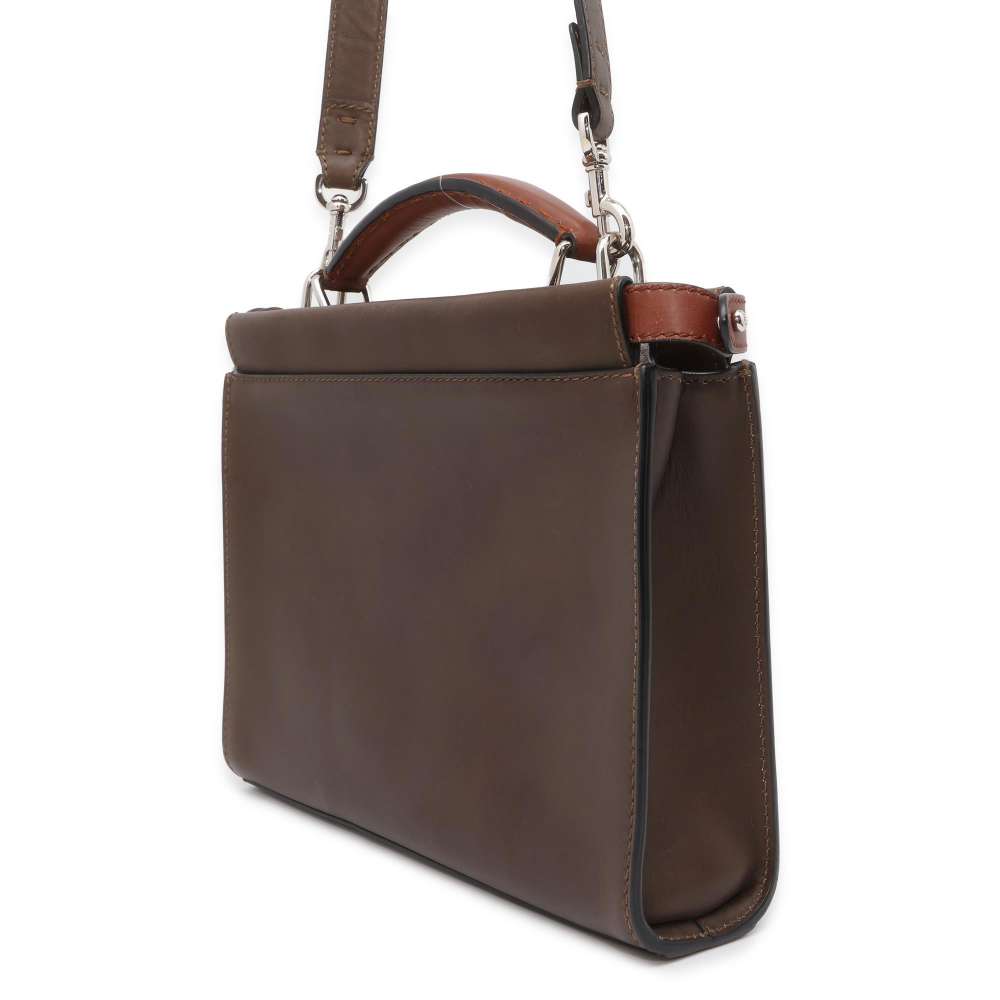FENDI Peekaboo Fit Brown 7VA422 Leather Size Mini