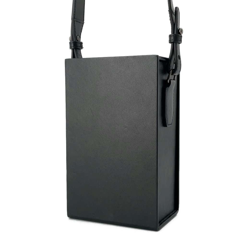 FENDI Box Shoulder Bag Black 7VA519 Leather