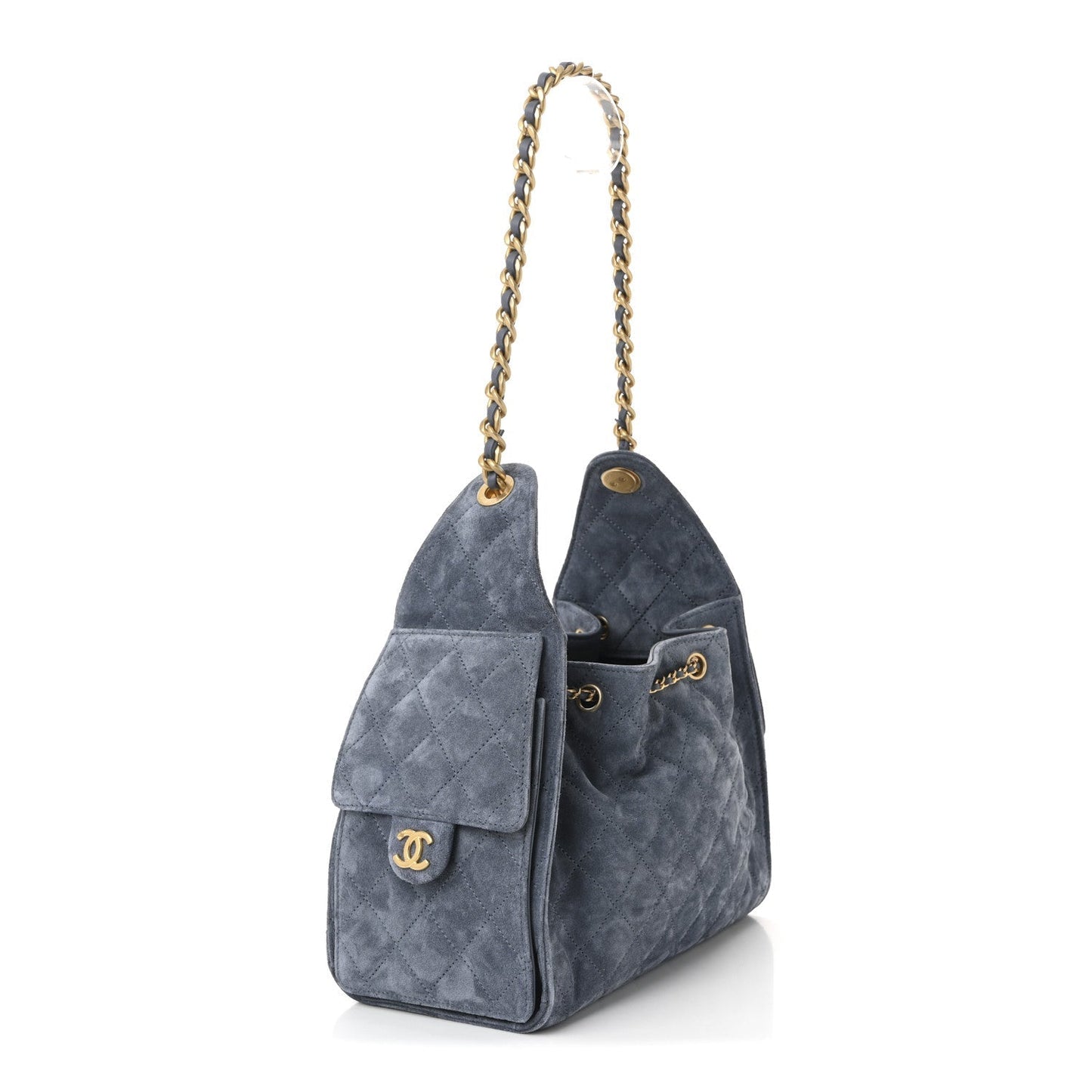 Chanel Suede Quilted Small Chanel 25 Handbag - Rovelle Bags