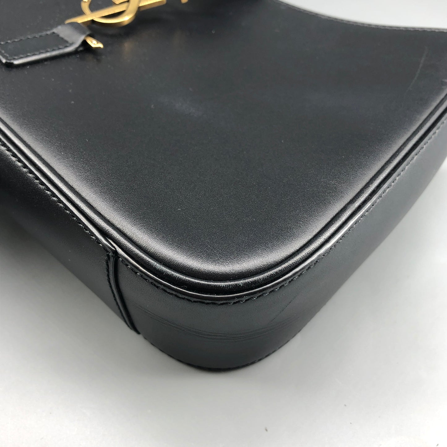 Saint Laurent Le 5 à 7 Smooth Leather Hobo Shoulder Bag Black
