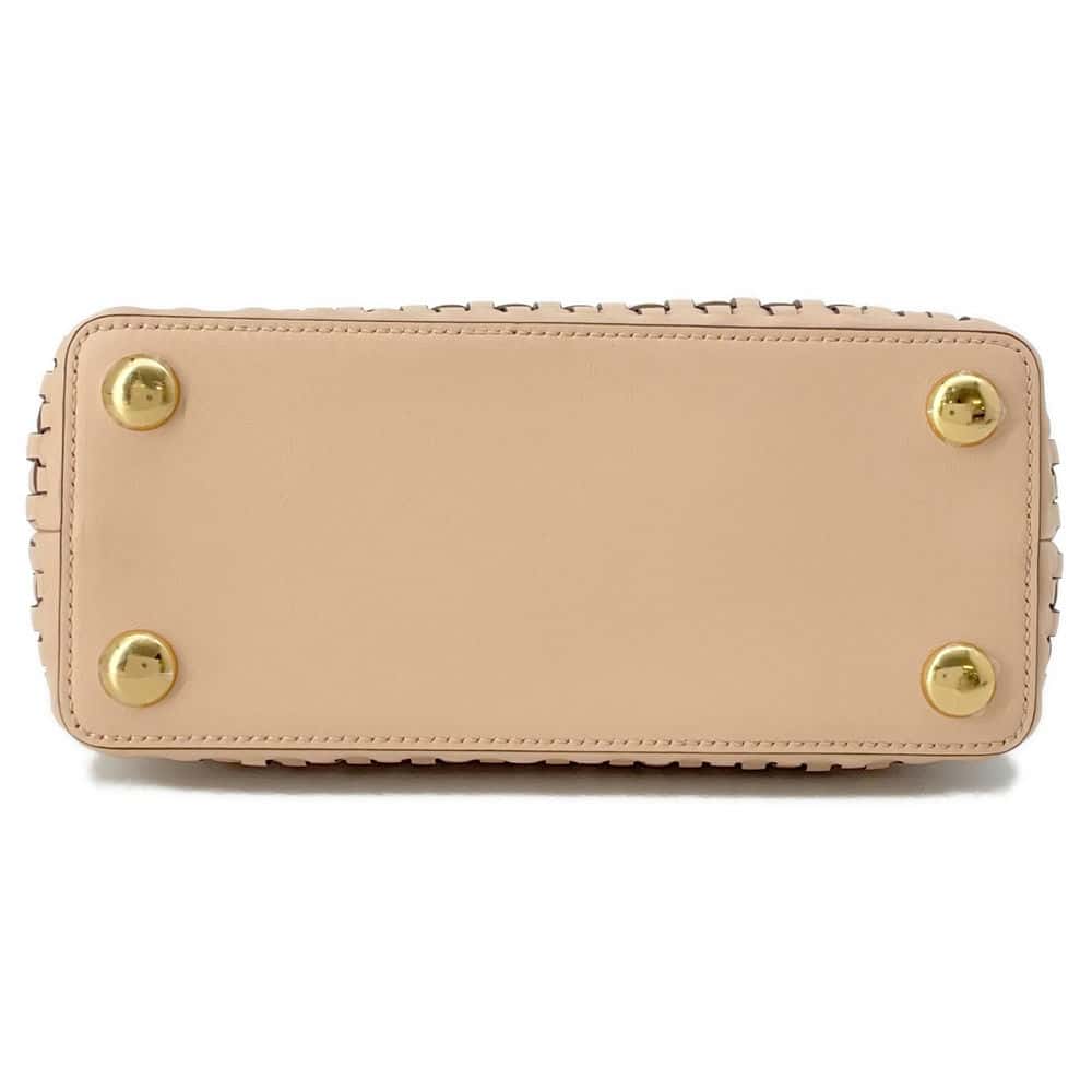 FENDI Peekaboo braid Beige 8BN244 Leather Size Mini