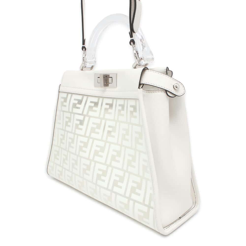 FENDI Peekaboo regular Transparent/White 8BN290 Plastics Leather Size Medium