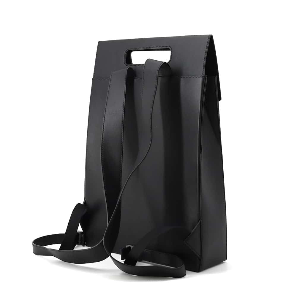 FENDI Logo Backpack Black 7VZ060 Leather