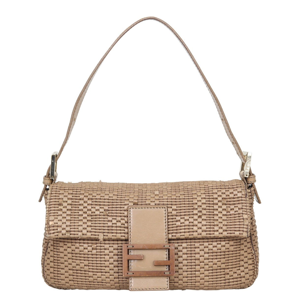 Fendi Woven Leather Baguette Bag