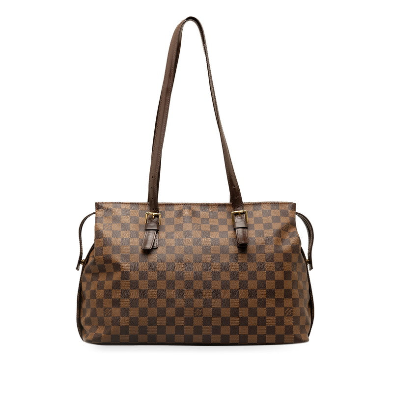 Louis Vuitton Damier Chelsea Tote Bag N51119 Brown PVC Leather Louis Vuitton