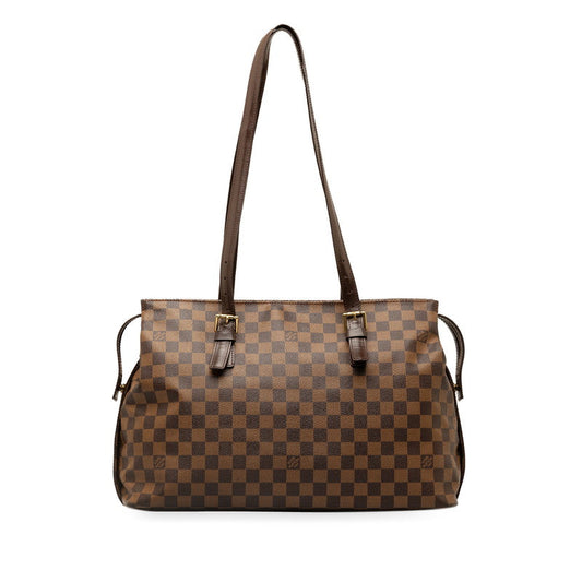 Louis Vuitton Damier Chelsea Tote Bag N51119 Brown PVC Leather Louis Vuitton
