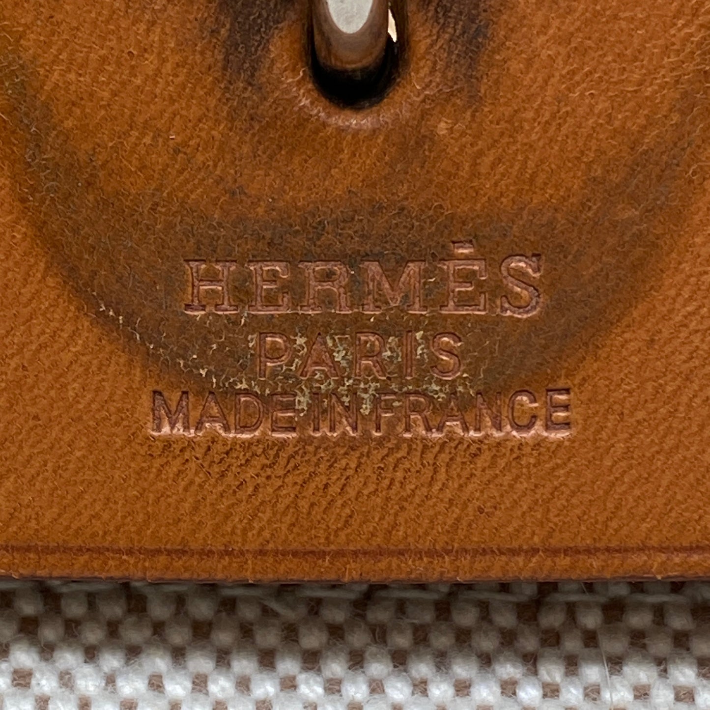 Hermes 2001 Herbag 31 Beige Canvas & Natural Caramel Cowhide Shoulder Bag
