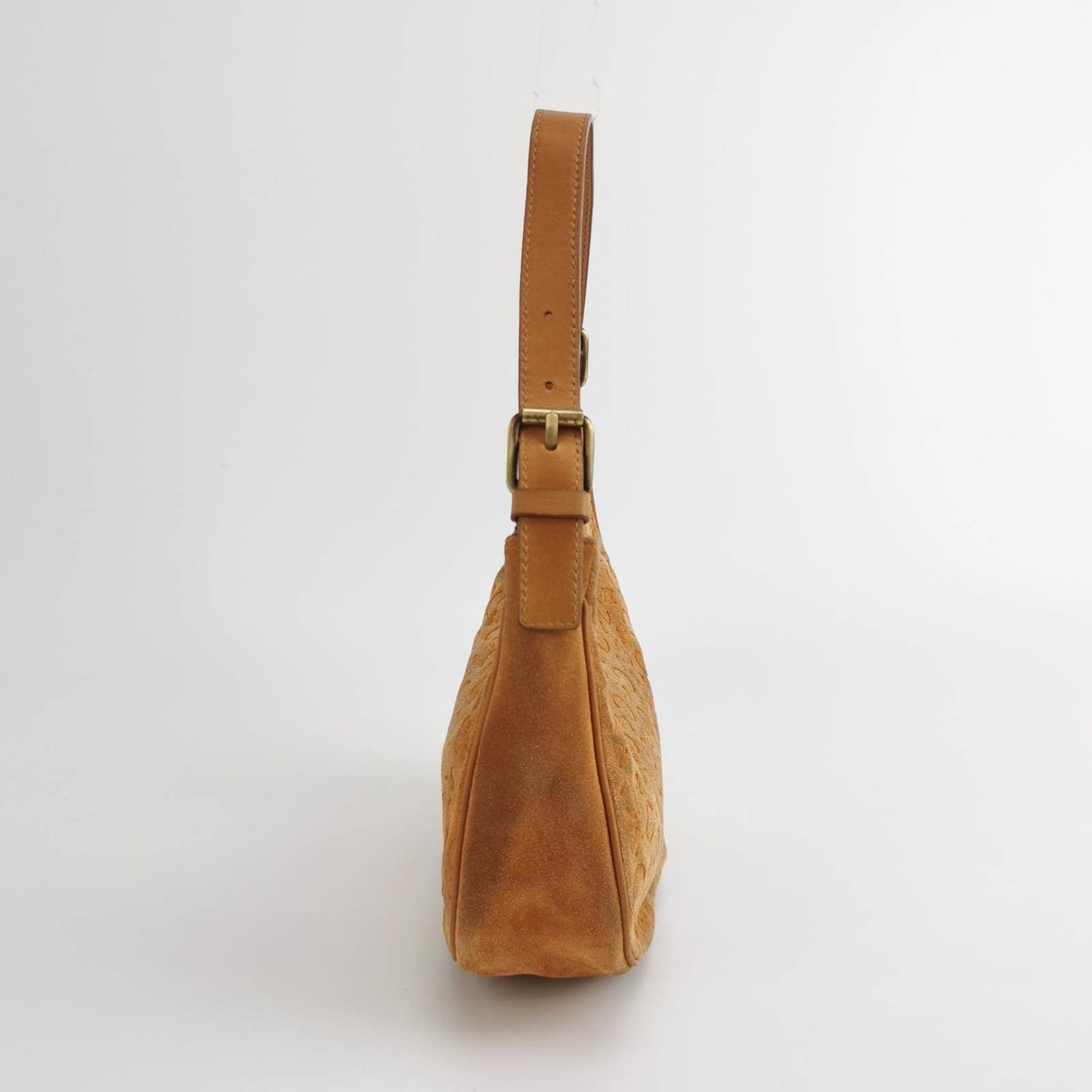 Celine Ava Hobo Pumpkin Camel Suede Leather Shoulder Bag