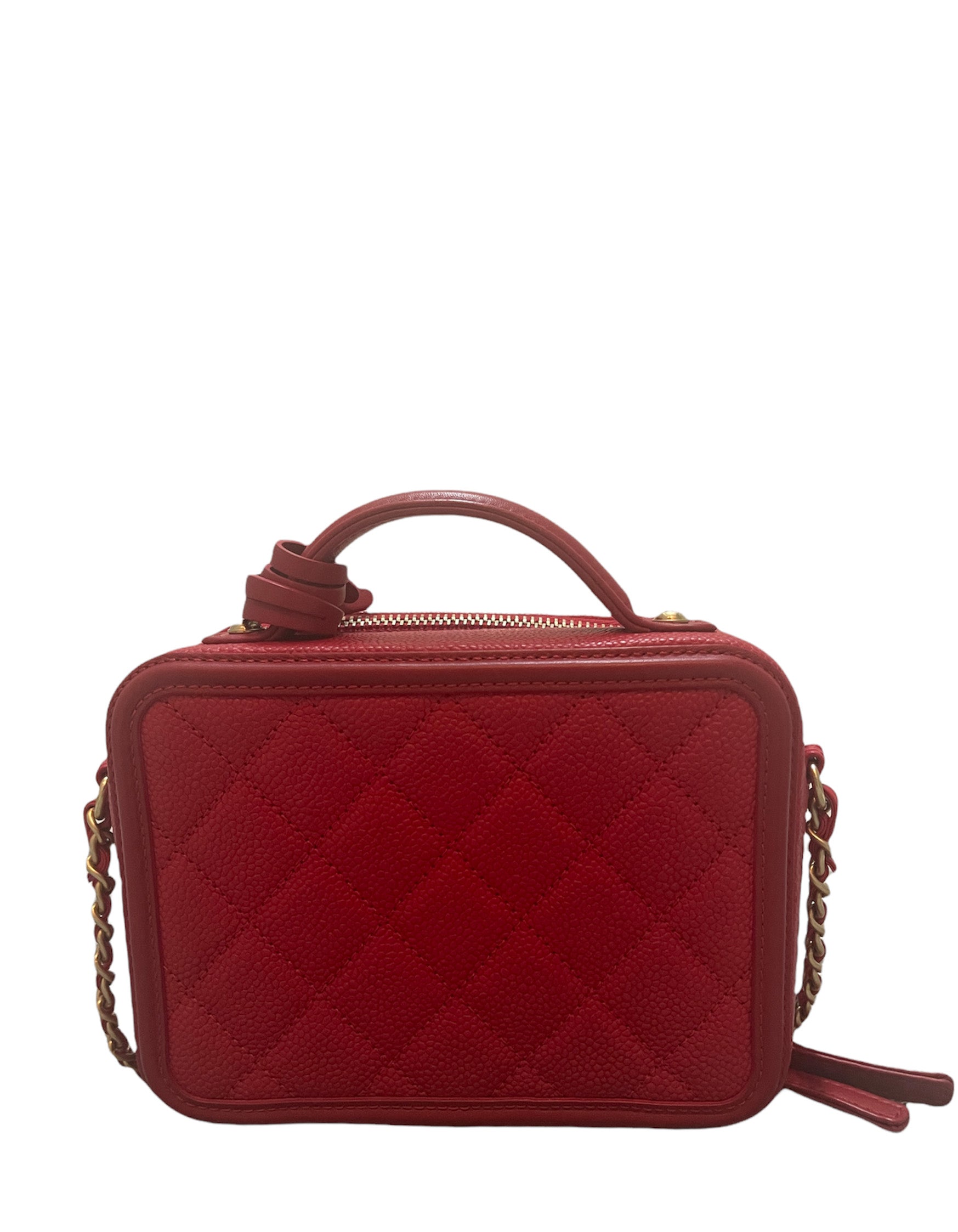 Chanel Red Caviar Small CC Filigree Crossbody Bag - Rovelle Bags