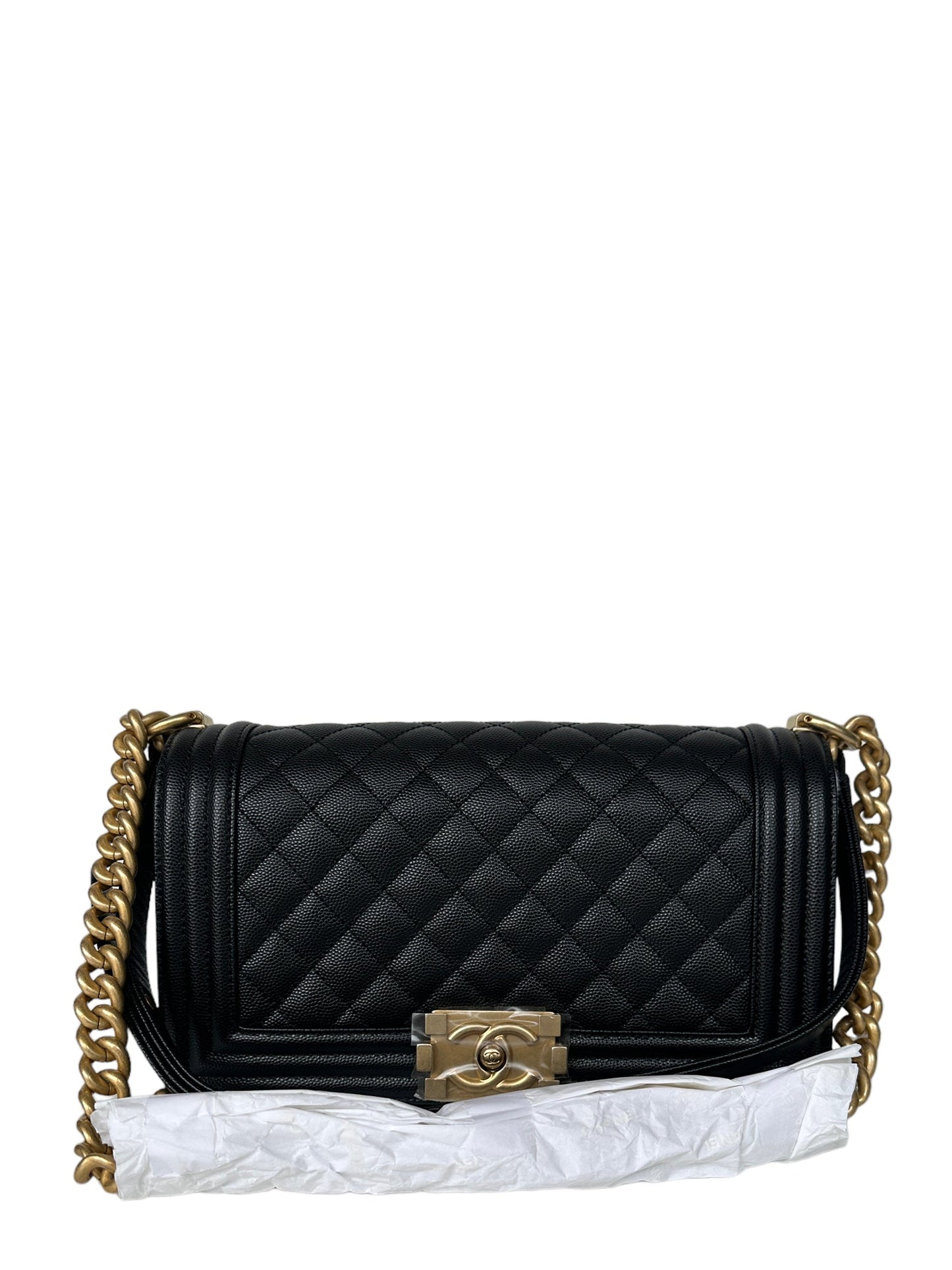 Chanel 2023 NEW Black Caviar Leather Handbag - Rovelle Bags