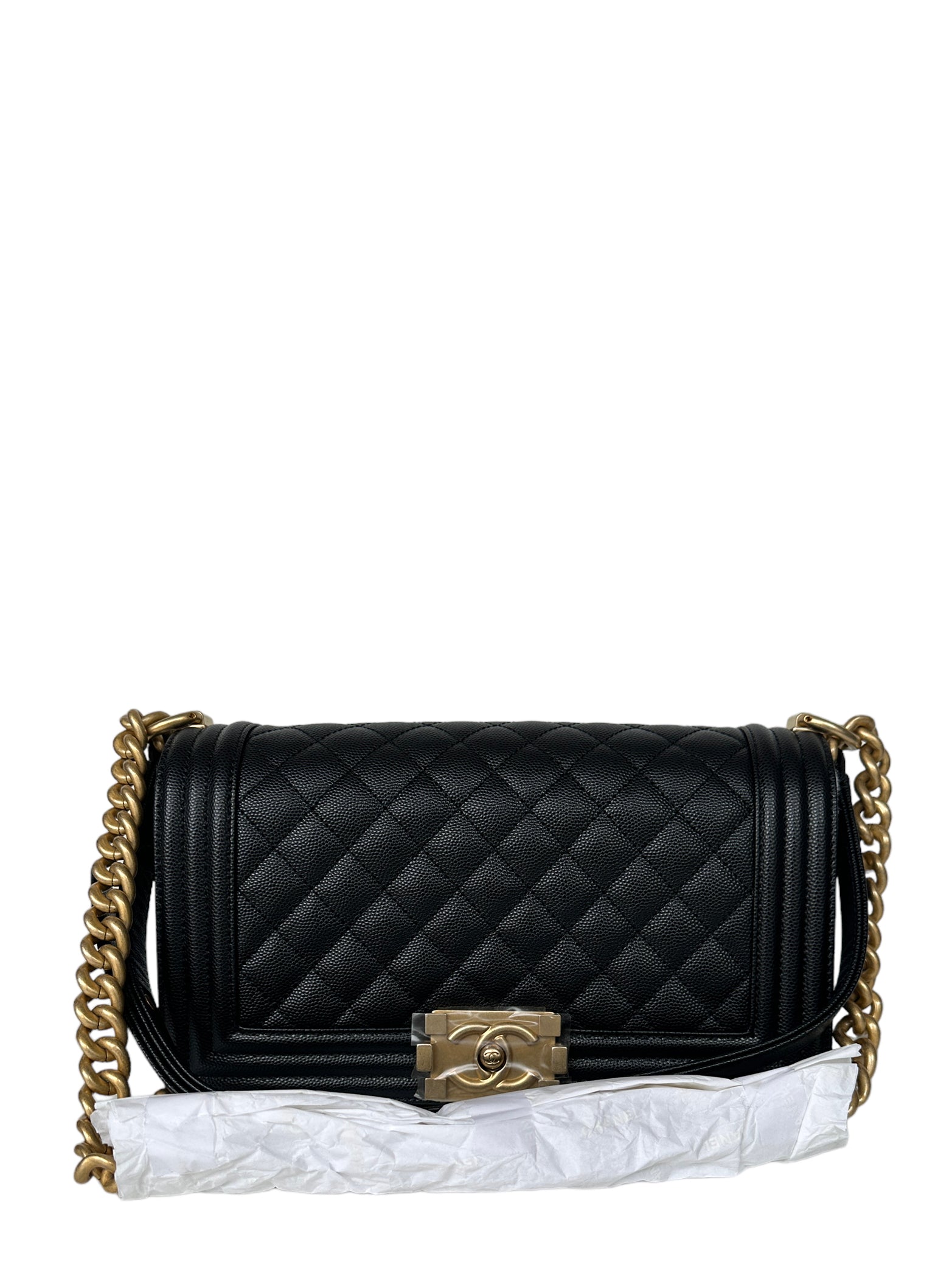Chanel 2023 NEW Black Caviar Leather Handbag - Rovelle Bags