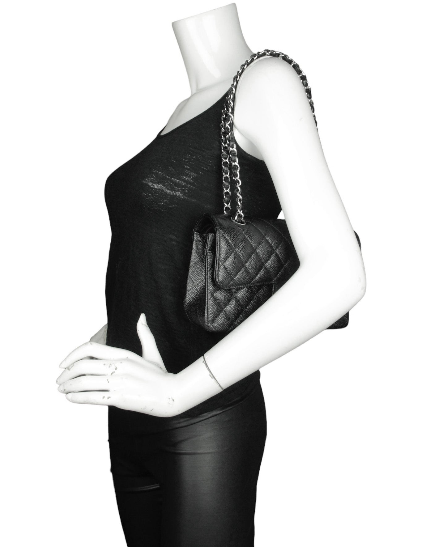 Chanel Black Caviar Small Double Flap Flap Bag - Rovelle Bags