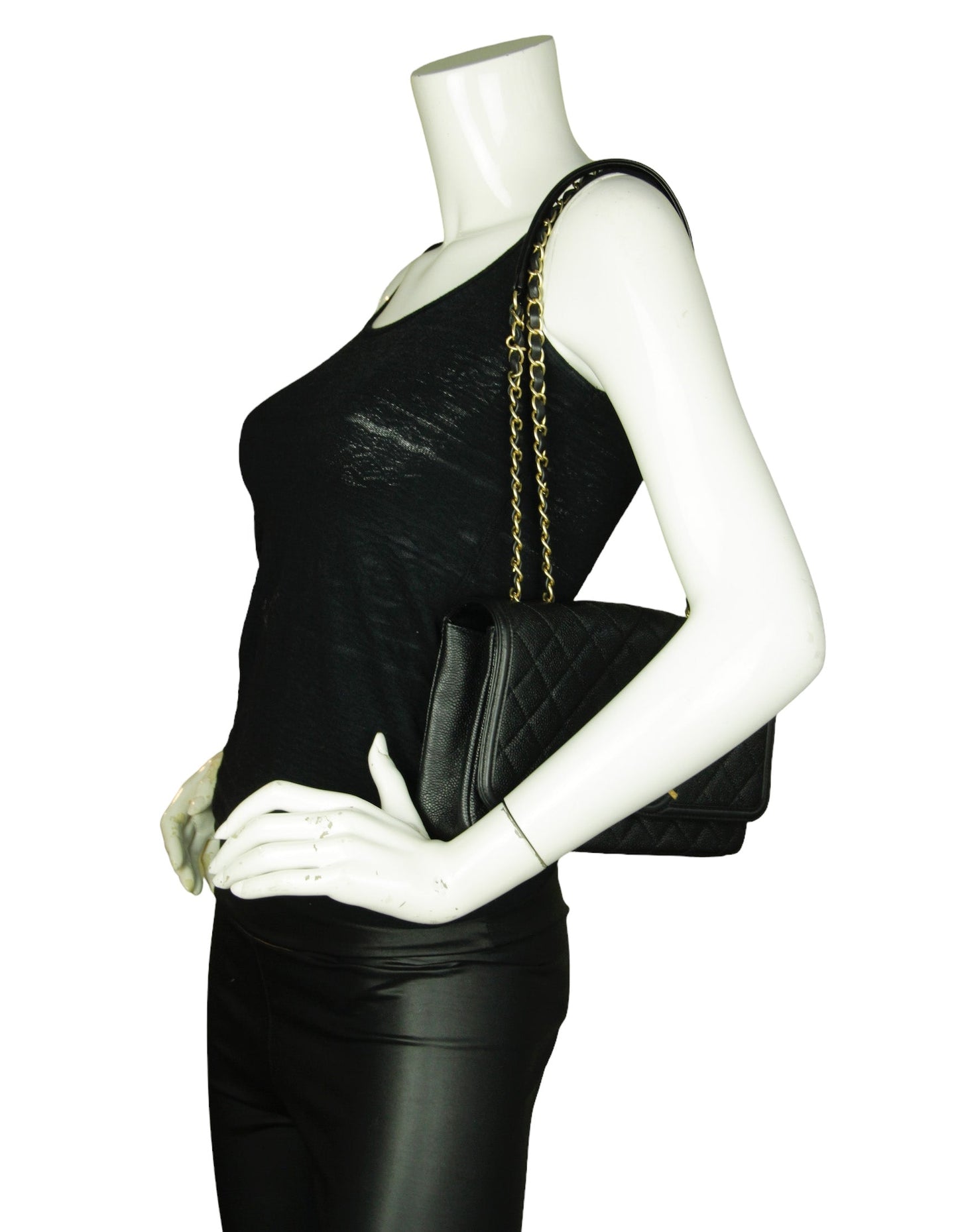 Chanel Black Caviar Medium CC Filigree Crossbody Bag - Rovelle Bags