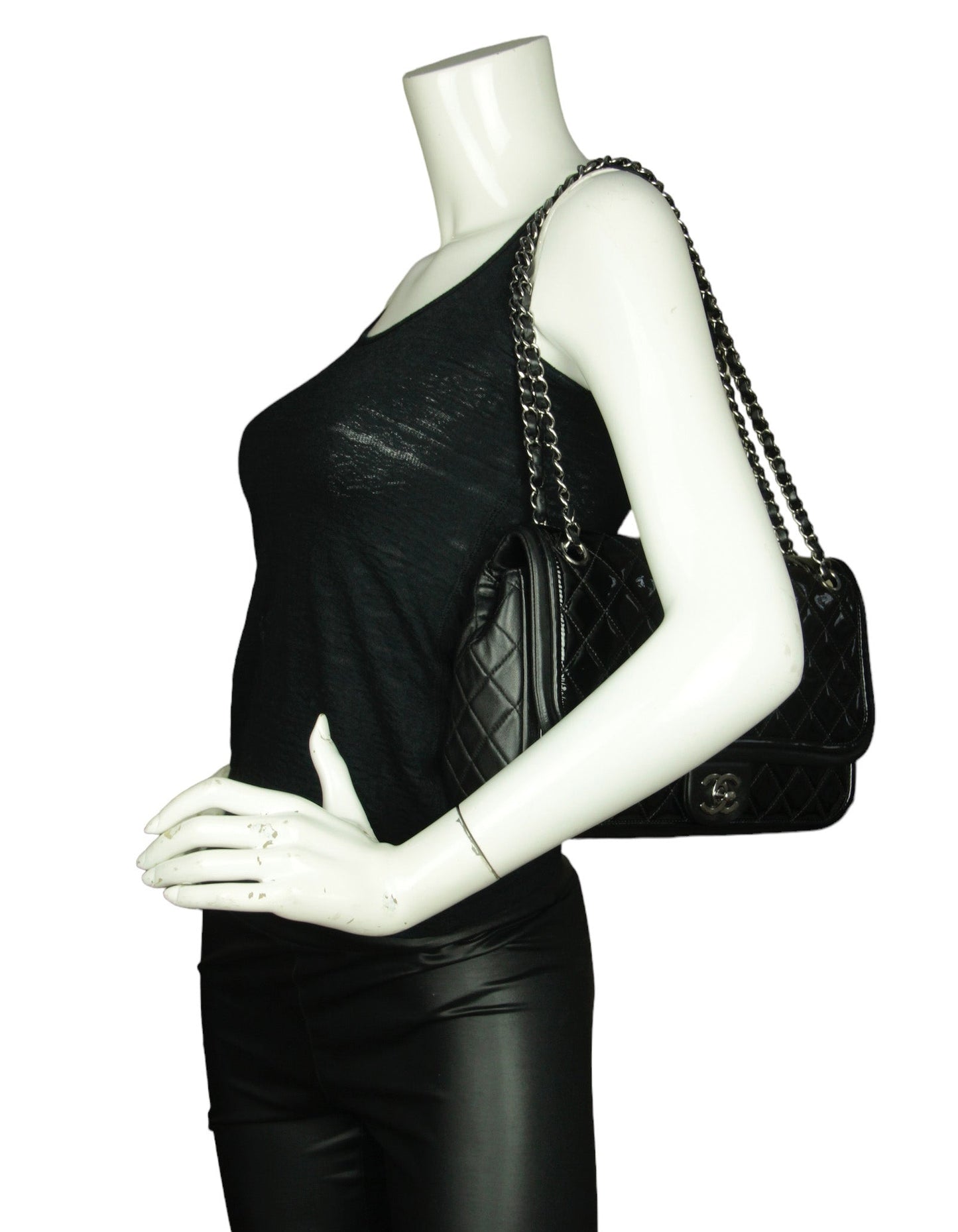 Chanel Black Classic Twist Patent Flap Flap Bag - Rovelle Bags