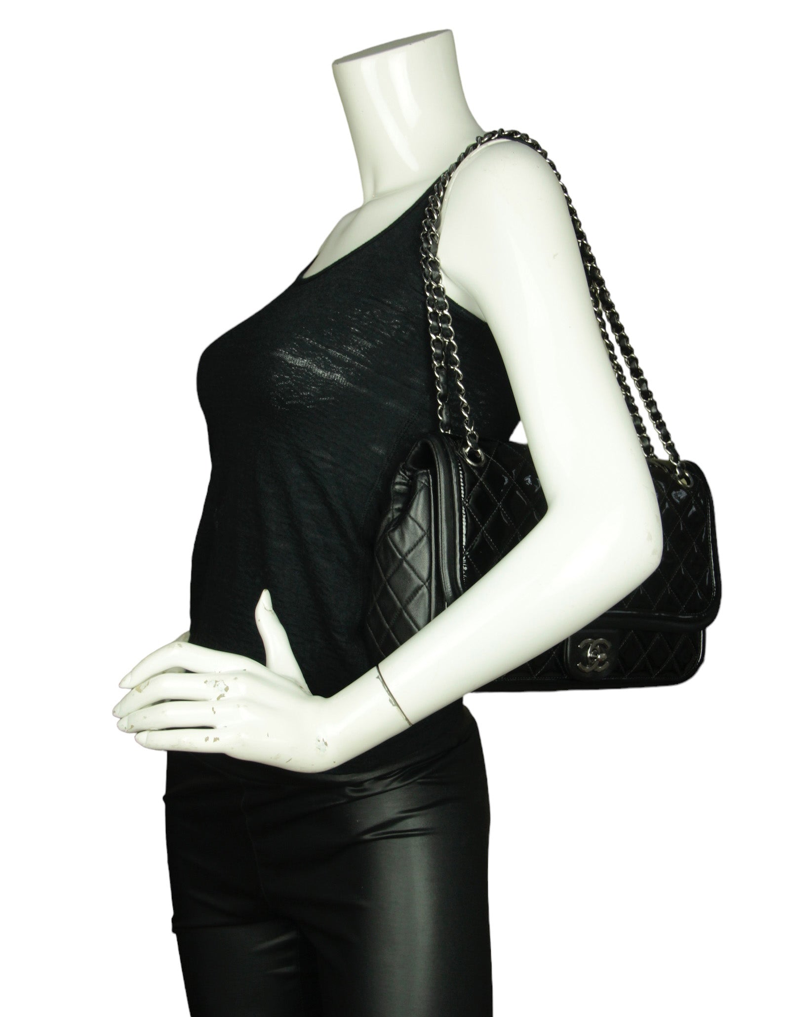 Chanel Black Classic Twist Patent Flap Flap Bag - Rovelle Bags