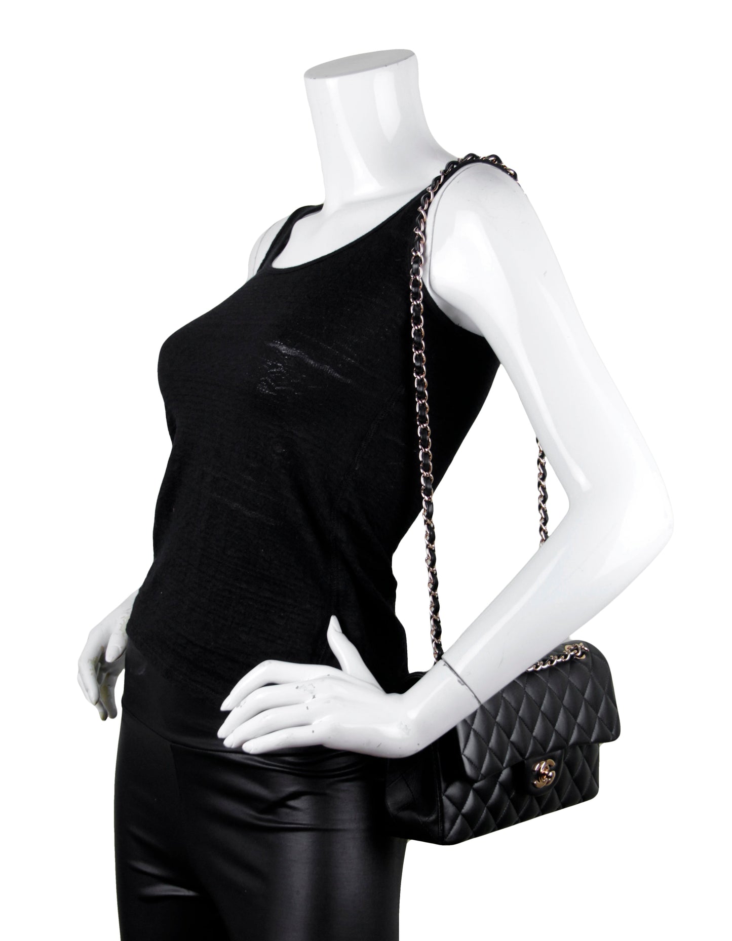 Chanel Black Lambskin Double Flap Small Flap Bag - Rovelle Bags