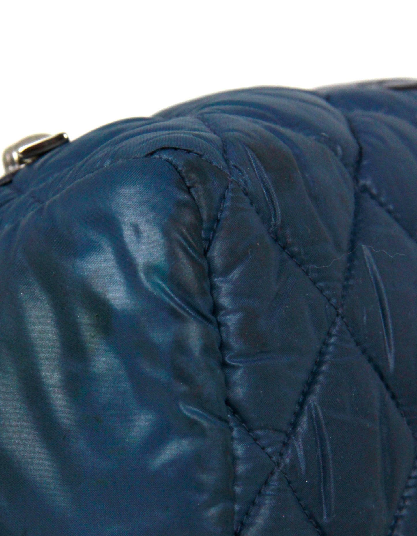 Chanel Blue Nylon Coco Cocoon Cosmetic Handbag - Rovelle Bags