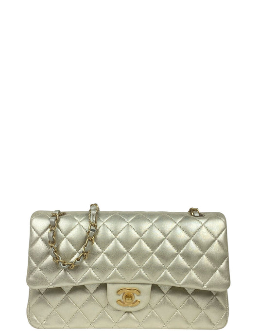 Chanel Gold Lambskin Medium Double Flap Flap Bag - Rovelle Bags