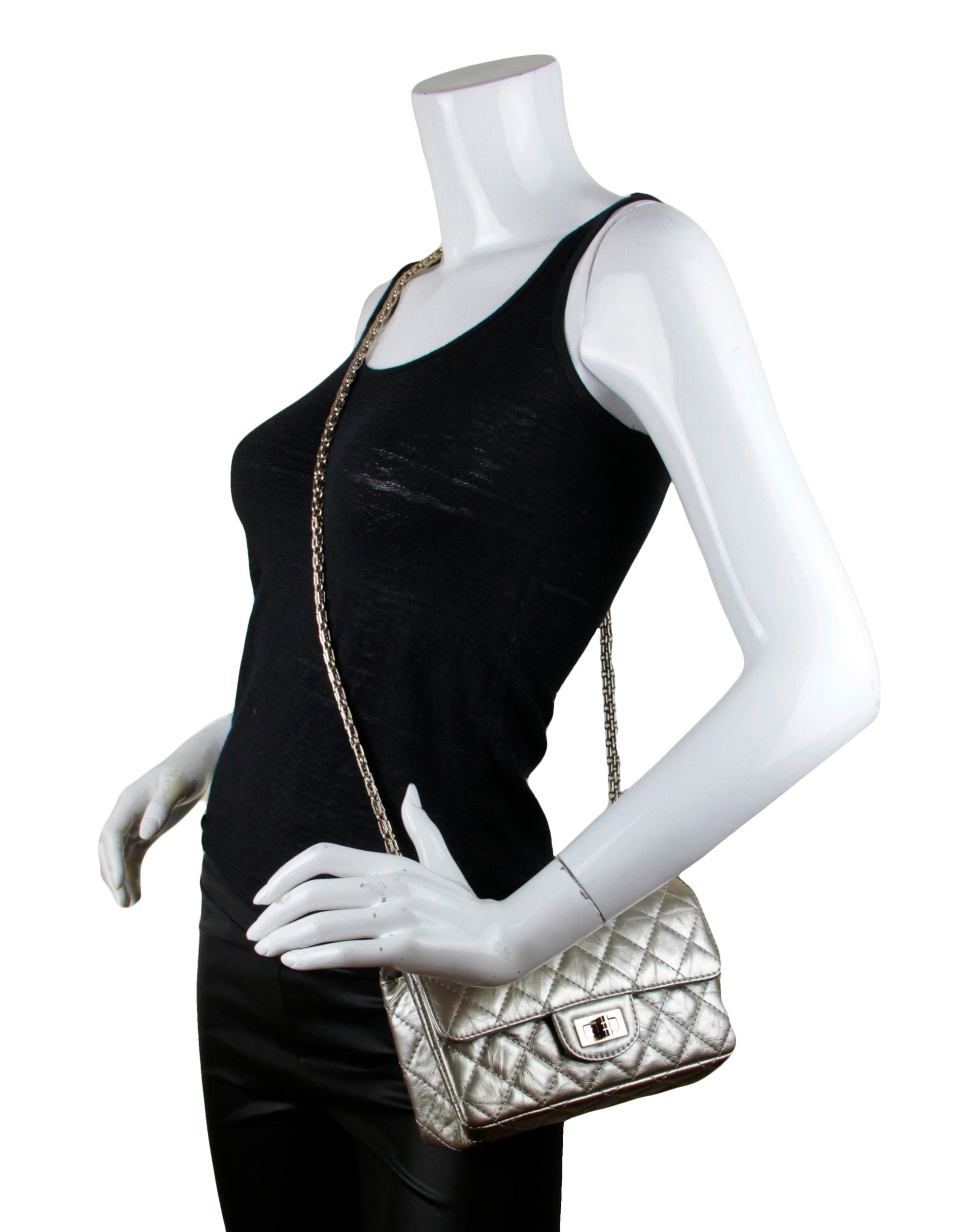 Chanel Metallic Gold Leather 2.55 Mini Flap Bag - Rovelle Bags