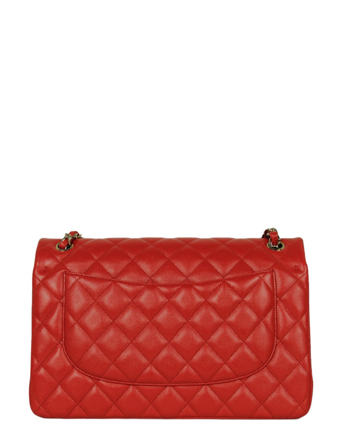 Chanel Red Caviar Leather Double Flap Flap Bag - Rovelle Bags
