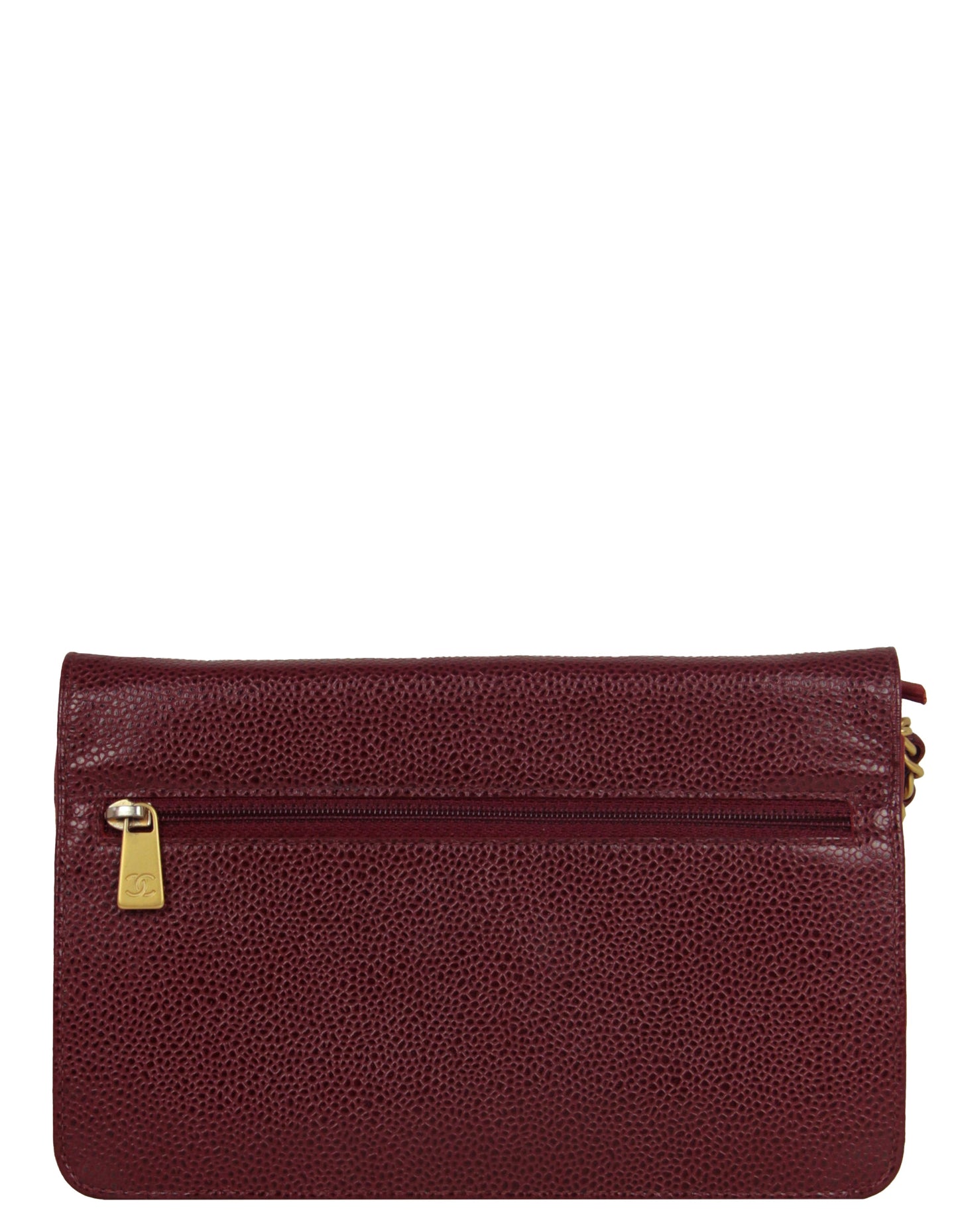 Chanel Red Caviar Timeless CC Wallet Crossbody Bag - Rovelle Bags