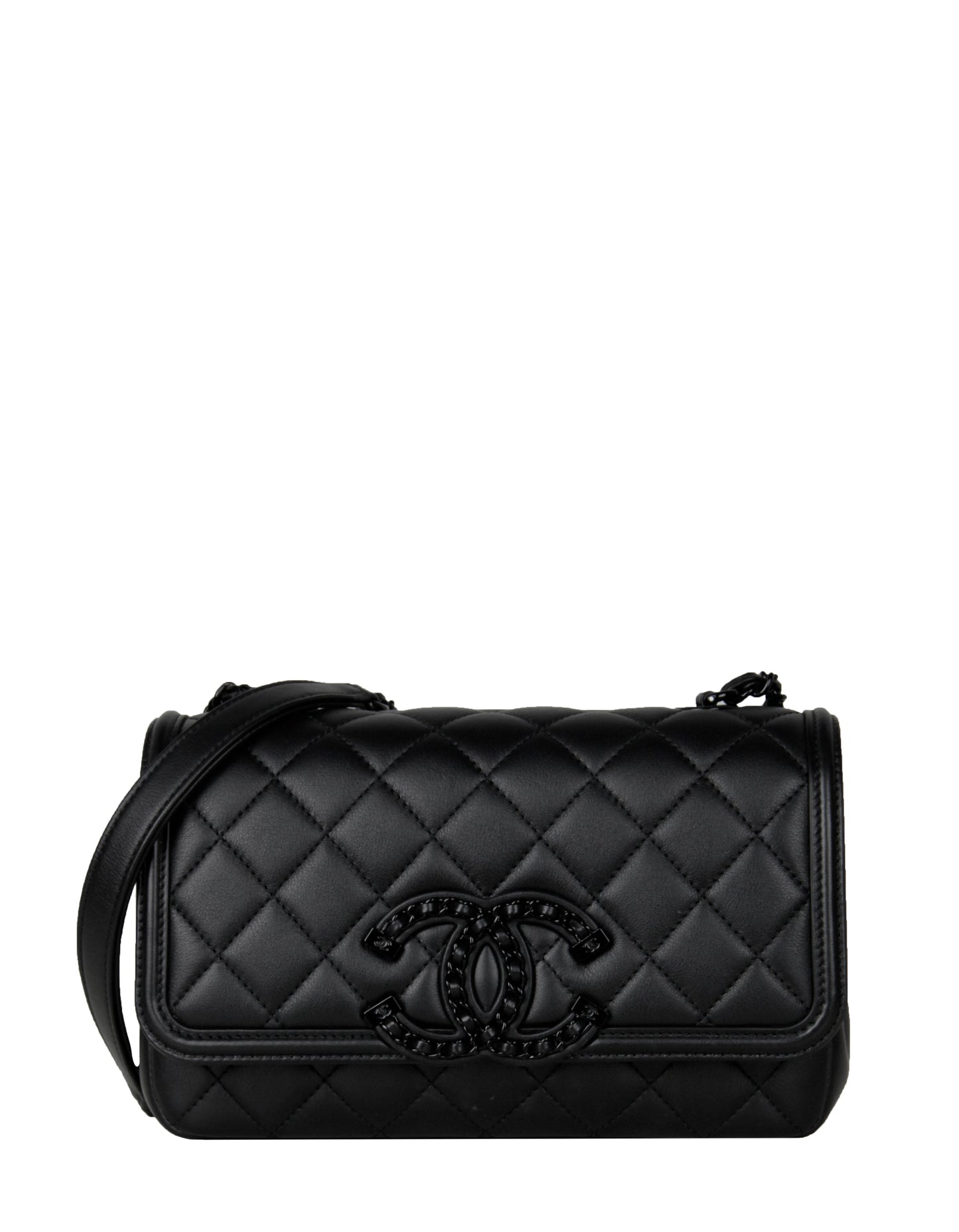 Chanel SO BLACK CC Small Filigree Crossbody Bag - Rovelle Bags