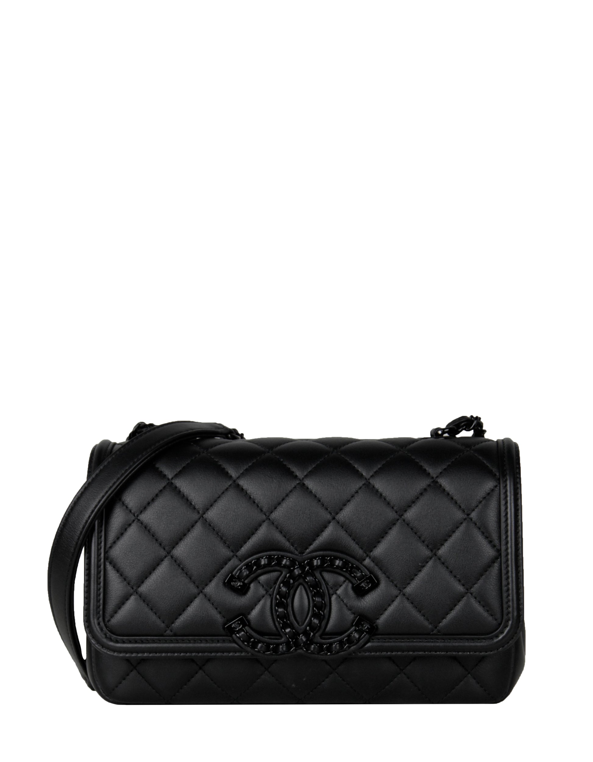 Chanel SO BLACK CC Small Filigree Crossbody Bag - Rovelle Bags
