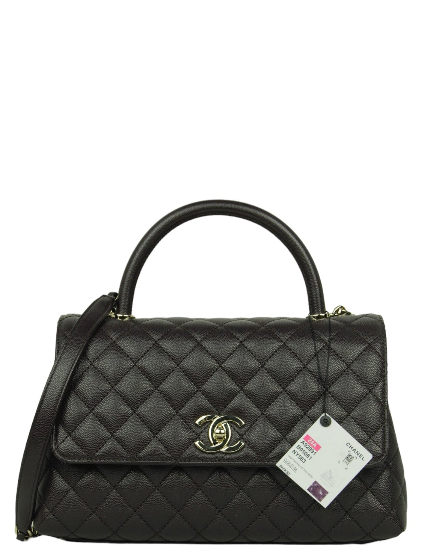 Chanel 2024 Brown Caviar Small Coco Flap Bag - Rovelle Bags