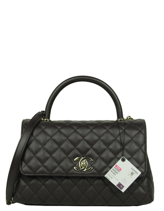 Chanel 2024 Brown Caviar Small Coco Flap Bag - Rovelle Bags