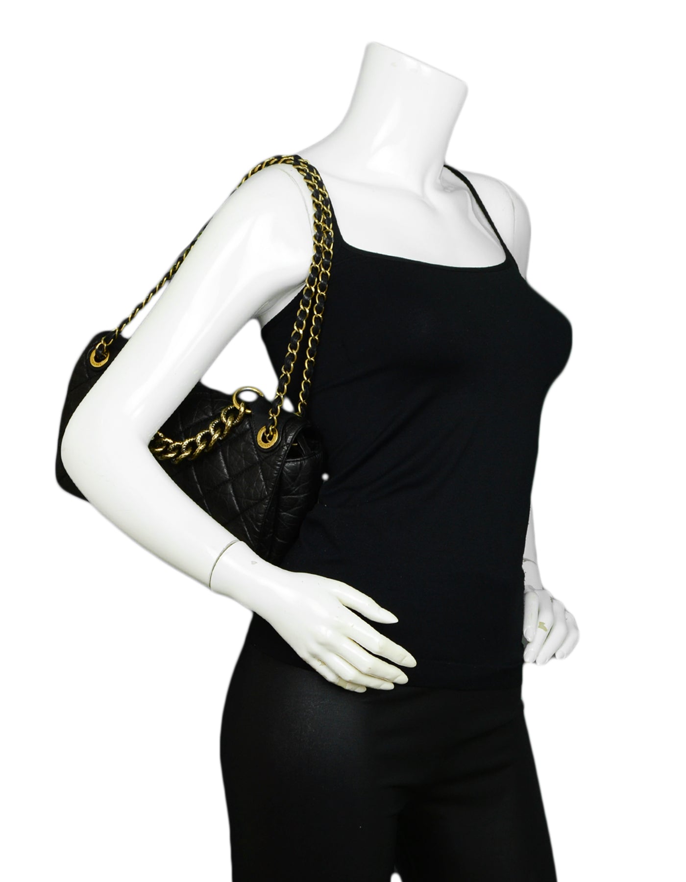 Chanel Black Calfskin Quilted Leather Medium Flap Bag - Rovelle Bags