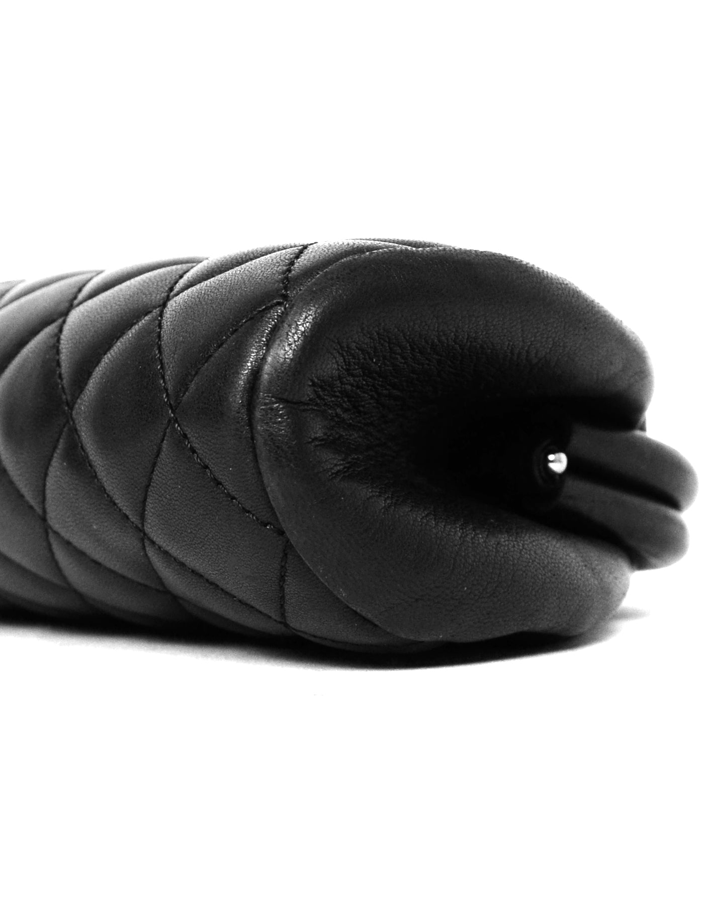 Chanel Black Lambskin Leather Quilted Timeless Clutch Bag - Rovelle Bags